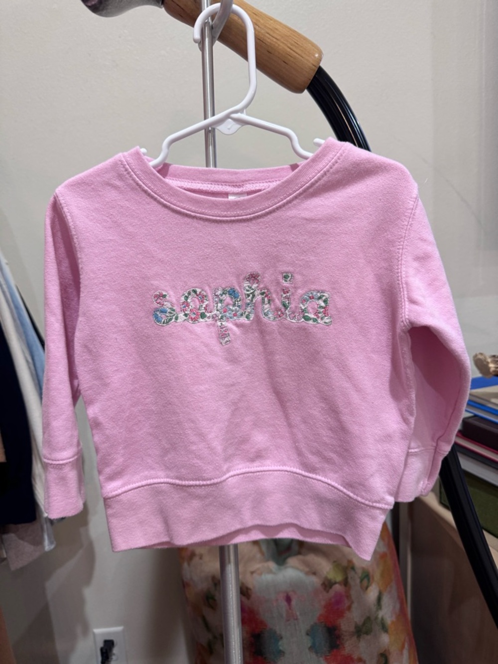 SOPHIA Floral Appliqué custom sweatshirt 2T EUC